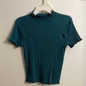 Wild Fable Green Ribbed Fitted Top